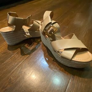JCrew Nude Wedges